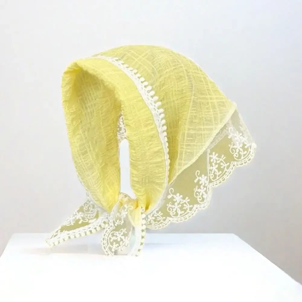 French Floral Triangle Scarf – Turban Bandana Hair Band Women