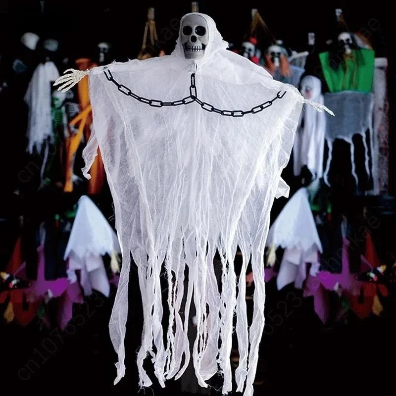 Halloween Hanging Ghost Skeleton Gauze Props – 1/2/4 Pack