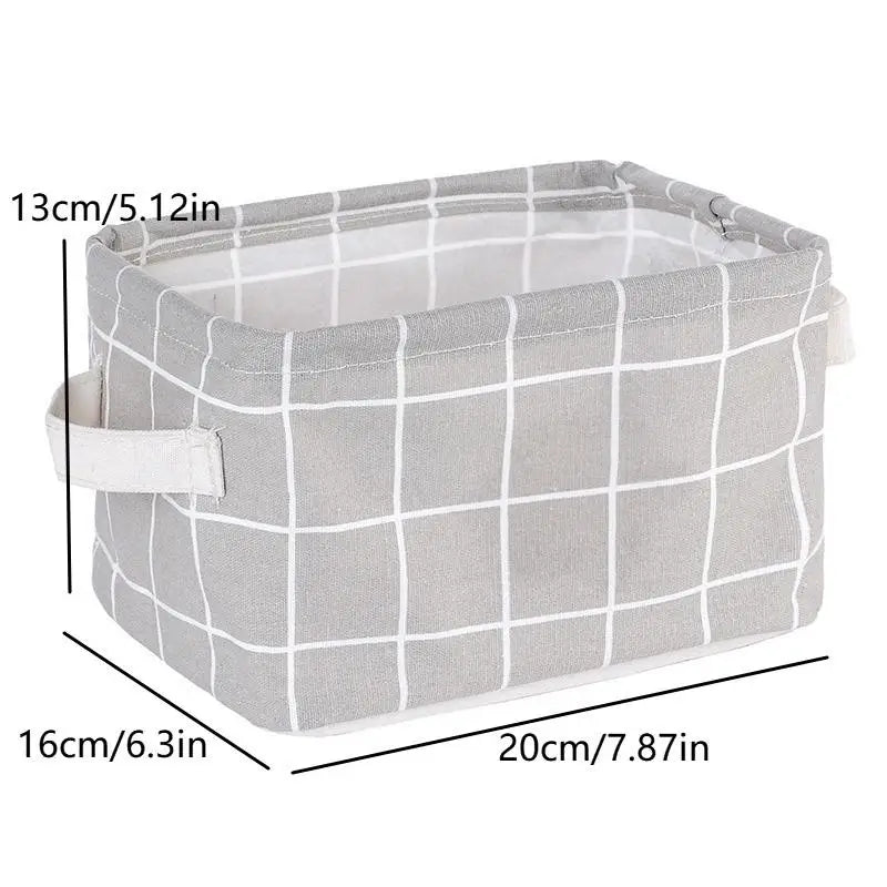Cotton Linen Waterproof Desktop Storage Box & Organizer