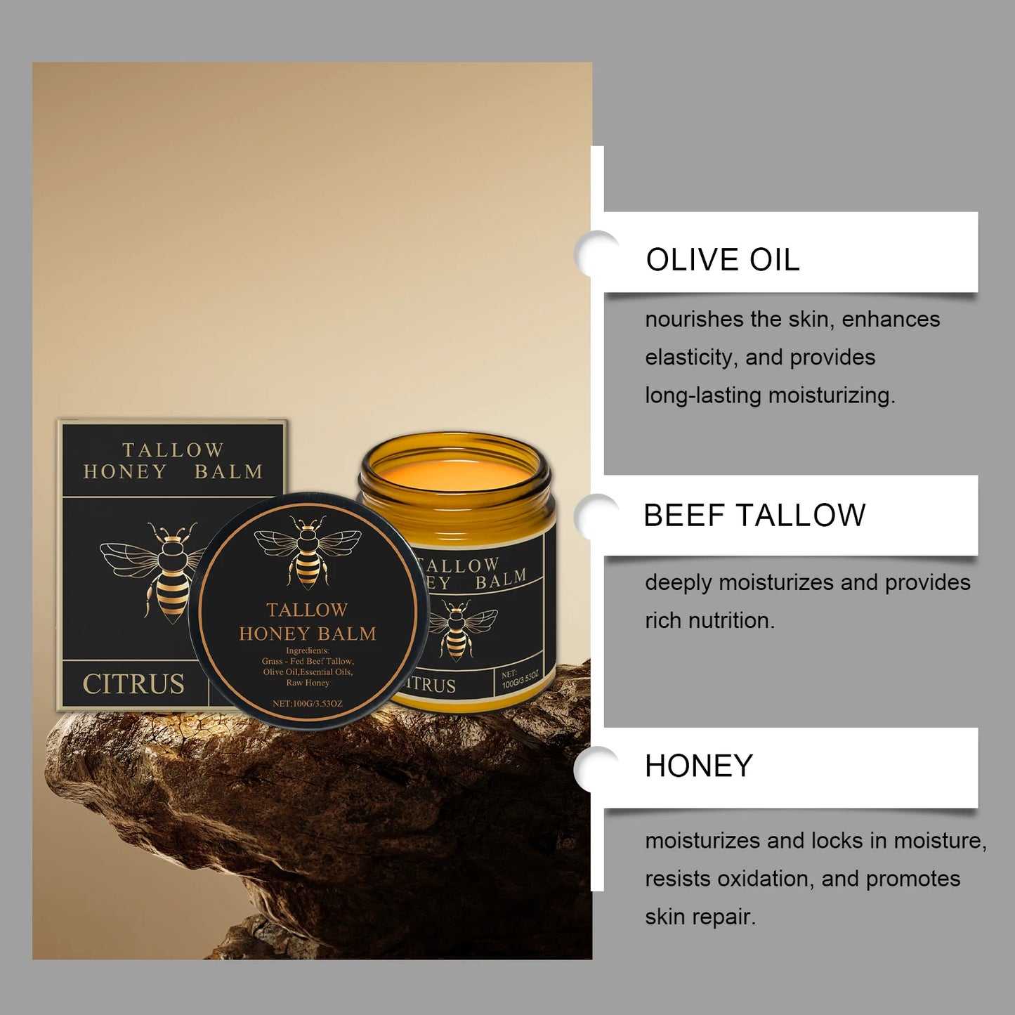 Honey Tallow Face & Body Cream – Deep Hydration Moisturizer