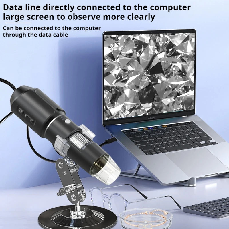 Wireless Wifi Digital Microscope High-Definition Skin and Hair Examination Magnifying Glass Electron Microscope Peaceful Pleasures Health and Wellness