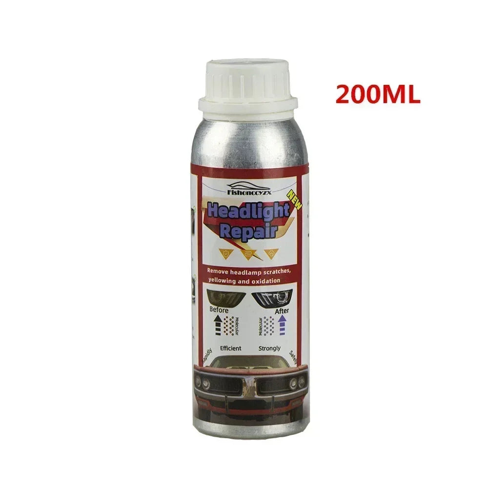 Car Headlight Polish Restoration Kit Headlight Polishing Cleaning Kit Anti-Scratch Hydrophobic Car Headlight Repair Polish Tool Peaceful Pleasures Health and Wellness 200ml no tool