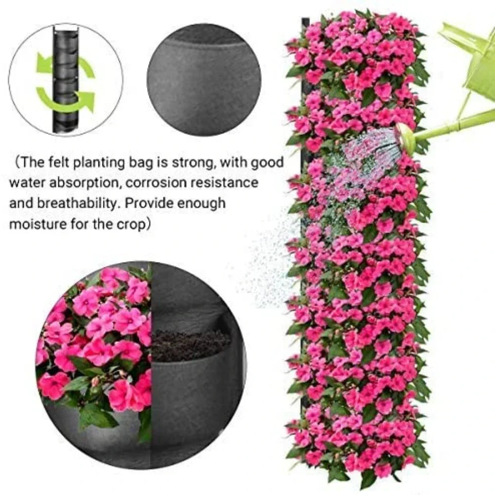 Vertical Felt Bag Planting Bag Greening Plant Wall Cultivation Bag Seedling Bag Plant Wall Hanging Bag Peaceful Pleasures Health and Wellness