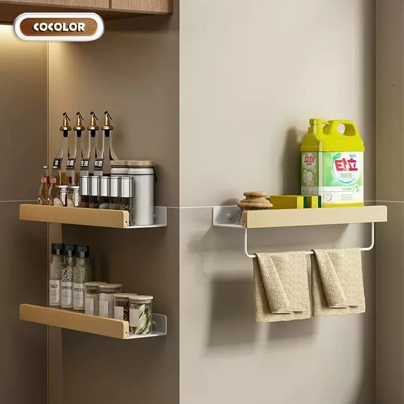 Wall Mounted Solid Wood Spice Rack | Kitchen Seasoning Organizer