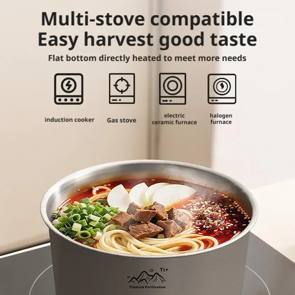Rust Proof Titanium Ultralight Portable Food Sealing Bowl with Lid Fresh-keeping Portable Purification Dinner Box For Picnic Peaceful Pleasures Health and Wellness