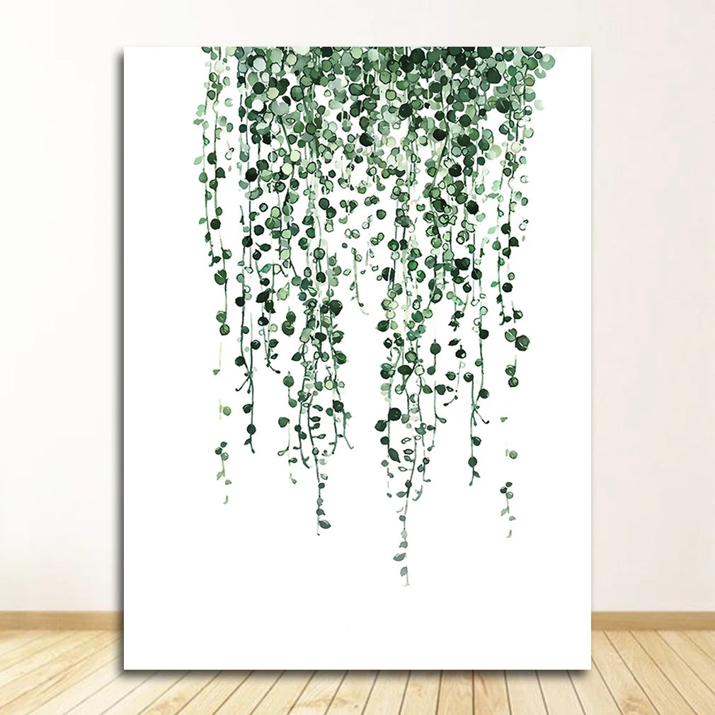 Wall Art Paintings for Living Room Home Decor Scandinavian Style Tropical Plants Poster Green Leaves Decorative Picture Modern Peaceful Pleasures Health and Wellness 0511XX04 15x20cm No Frame