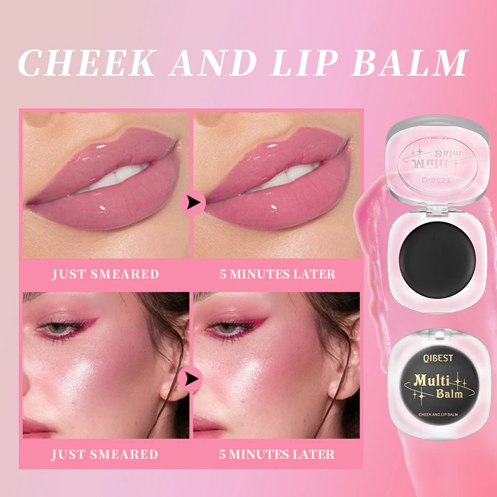 QIBEST 3-In-1 Color Changing Lipstick Moisturizing Face Blusher Natural Cheek Tint Black Lip Balm Gel Lasting Makeup For Eyes Peaceful Pleasures Health and Wellness