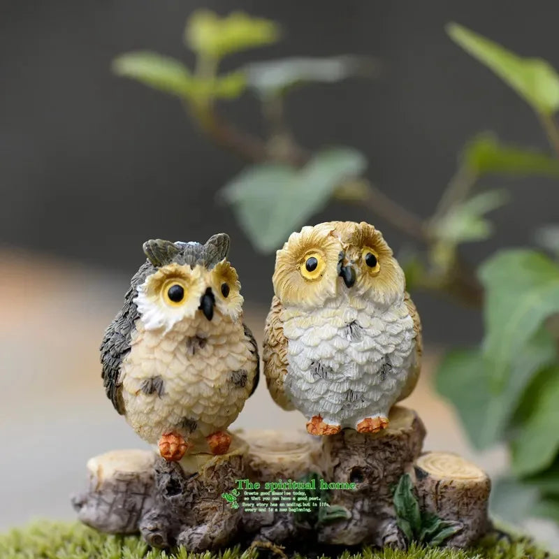 Miniature Owl Figurine for Moss Micro Landscape, Unique Resin Decorative Ornament Decorative Figurines Living Room Decoration Peaceful Pleasures Health and Wellness