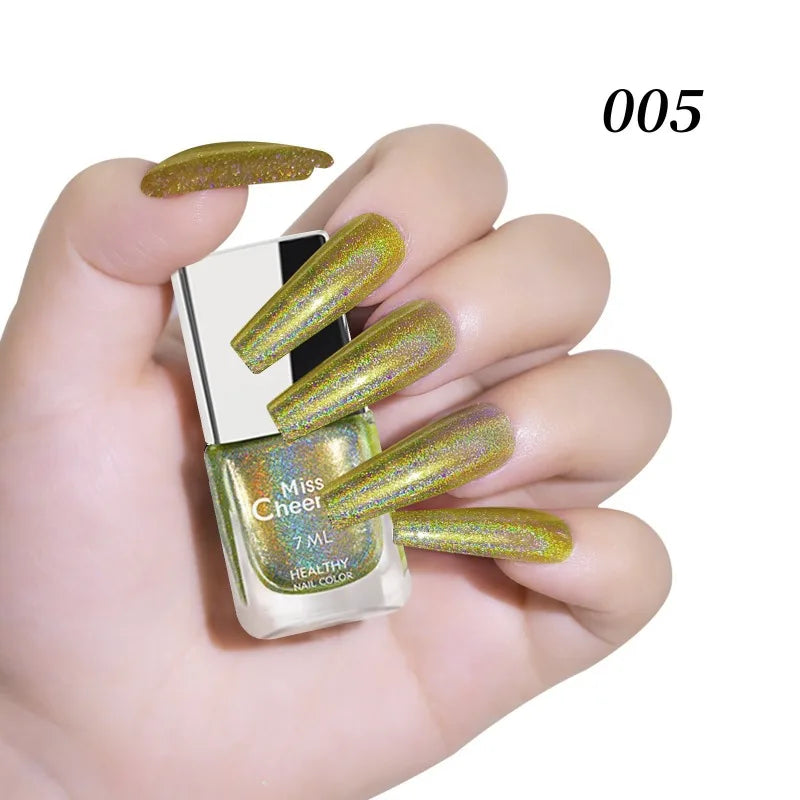 Holographic Nail Polish 7ml – Multichrome Rainbow Glitter Lacquer