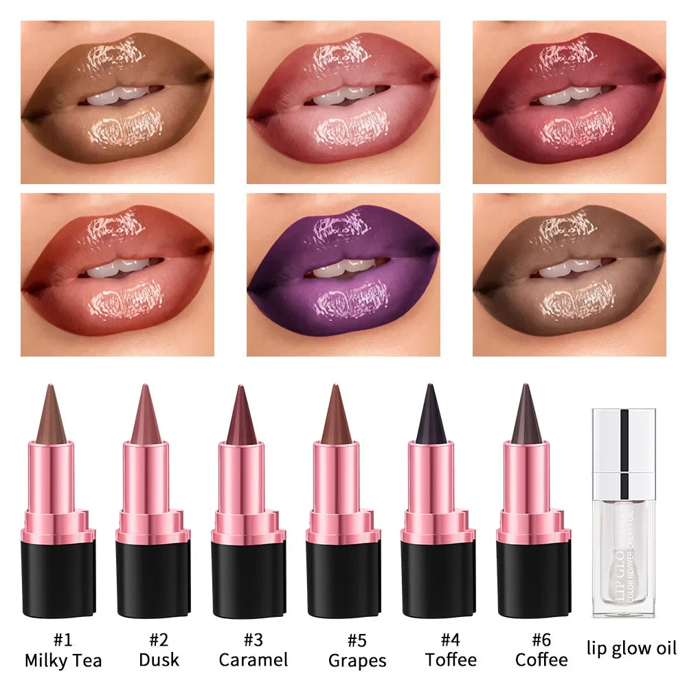2-in-1 Lip Liner & Gloss Set – Long-Lasting Matte Lip Stain