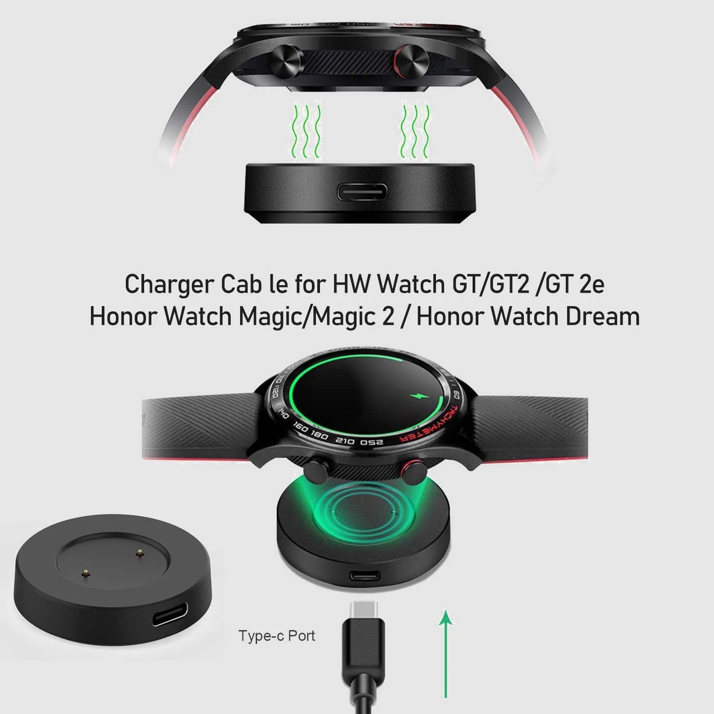 Huawei Watch GT GT2 GT2e Honor Magic USB Charger Cable Peaceful Pleasures Health and Wellness