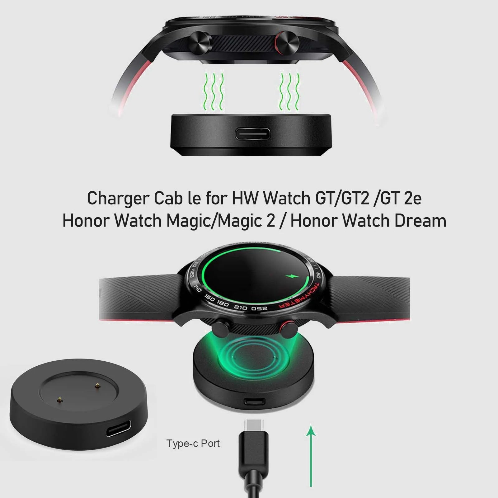 Huawei Watch GT GT2 GT2e Honor Magic USB Charger Cable Peaceful Pleasures Health and Wellness