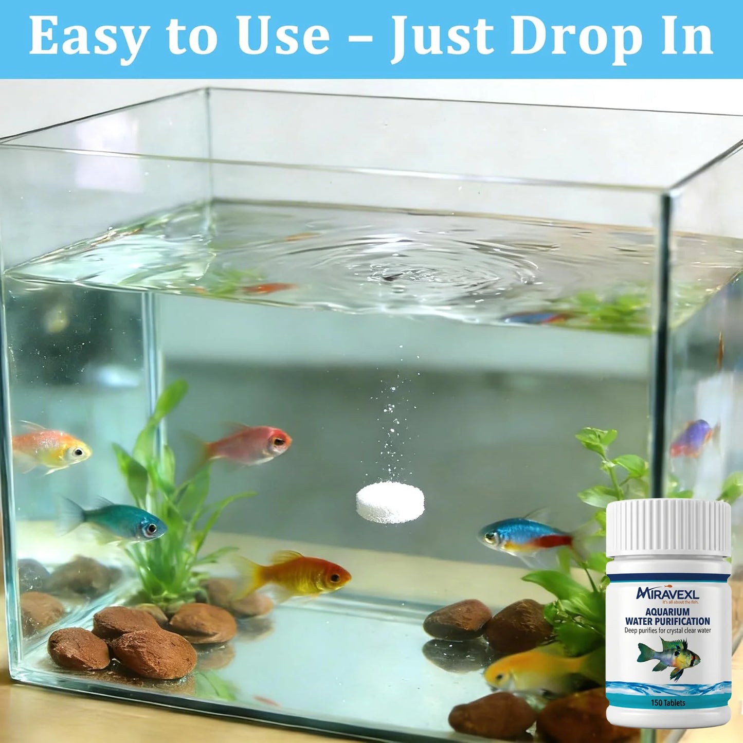 Aquarium Water Purification Tablets Fish Tank Clarifier Rapid Clear Turbidity Clean Ecosystem Care Pet Fish Health Accessories Peaceful Pleasures Health and Wellness