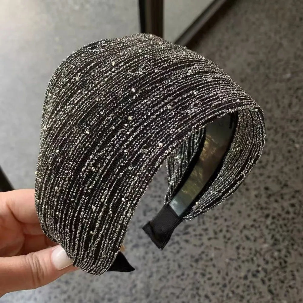 Sparkling Rhinestone Wide Headband – Moon Star Party Hairband