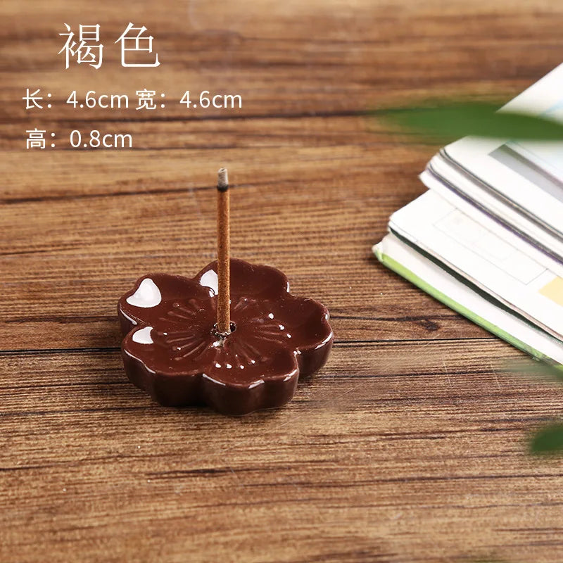 Ceramic Cherry Blossom Incense Holder Wax Melt Burner Aromatherapy