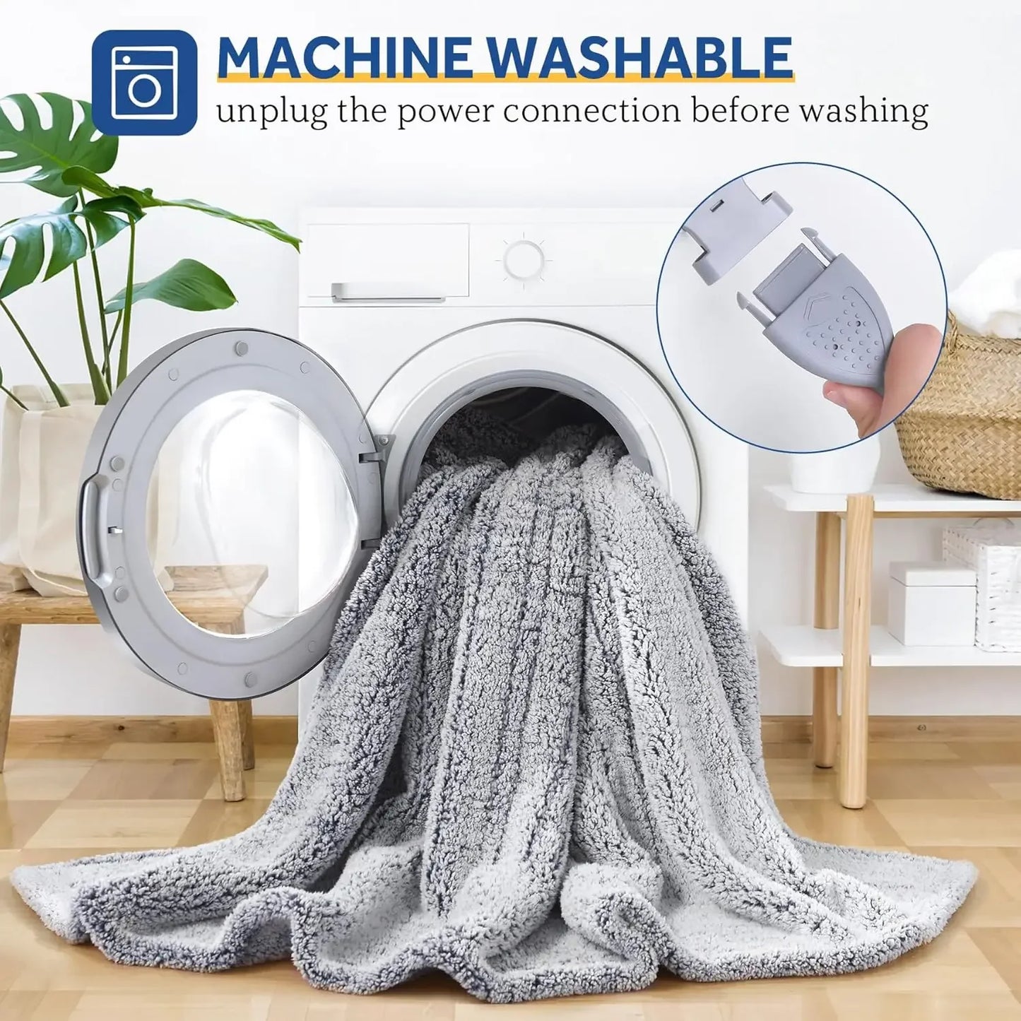 Electric Heated Blanket Twin Size, Soft Sherpa with 10 Heat Levels & Auto-Off, Machine Washable Charcoal Peaceful Pleasures Health and Wellness