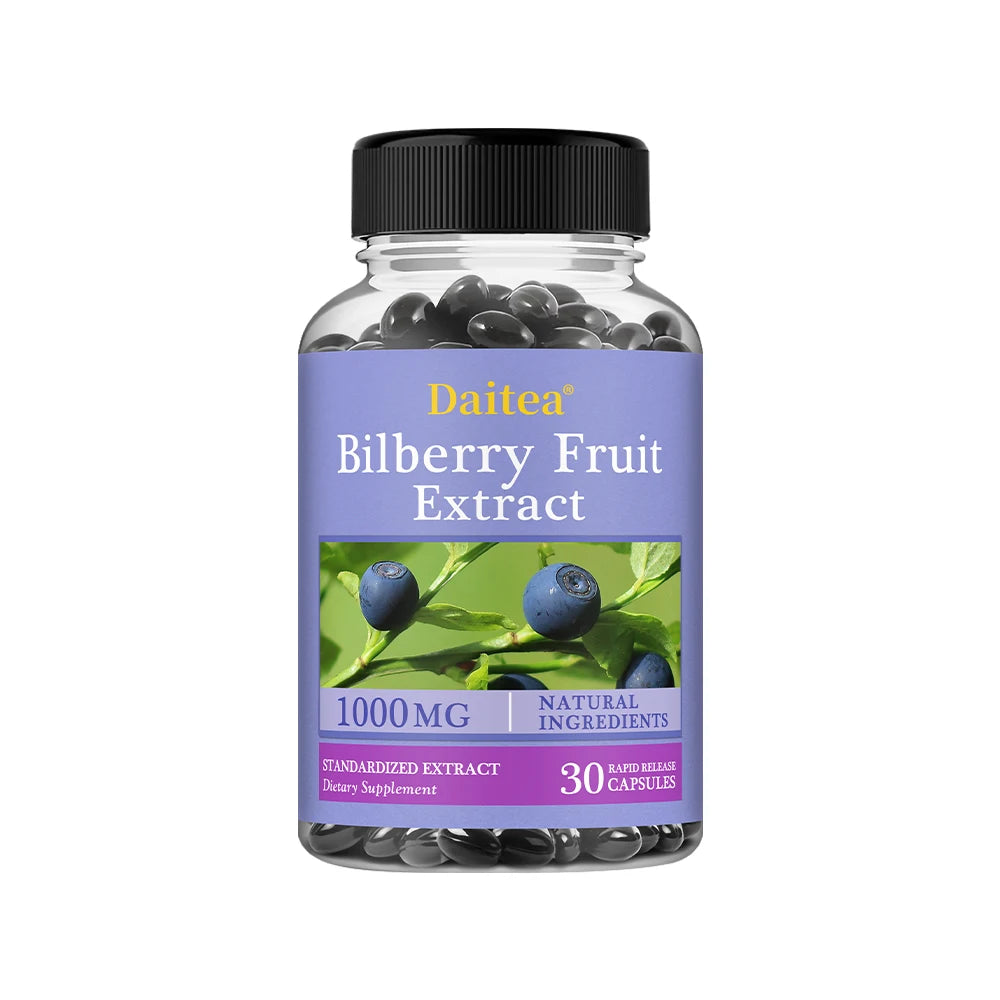 Premium Bilberry Extract,Eye Vitamin Supplement,Promotes Vision Health,Antioxidant Benefits,and Improves Cardiovascular Health Peaceful Pleasures Health and Wellness 30 count-1 bottle