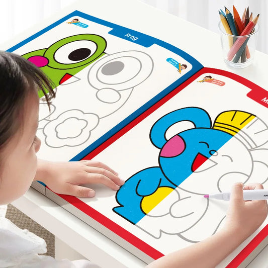 Children Coloring Book Cartoon Pattern Pen Writing Control Practice Peaceful Pleasures Health and Wellness