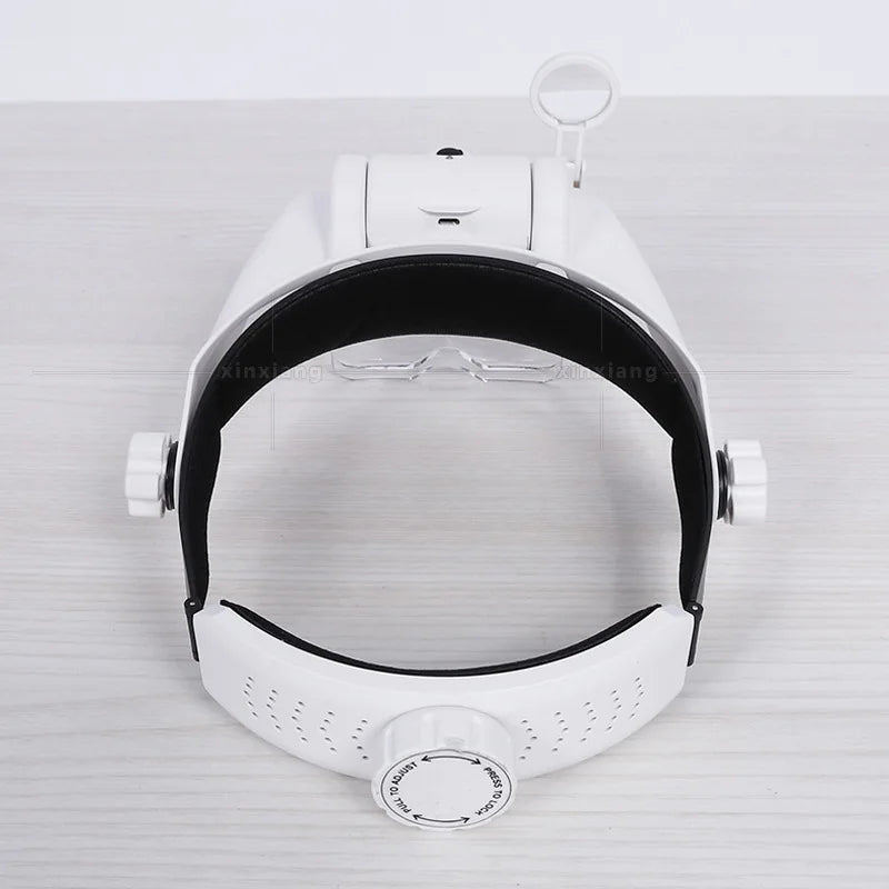 Headband Magnifier Illuminated Rechargeable Repair Solder Magnify Glasses Interchangeable Lens Third Hand Loupe for Solder Peaceful Pleasures Health and Wellness