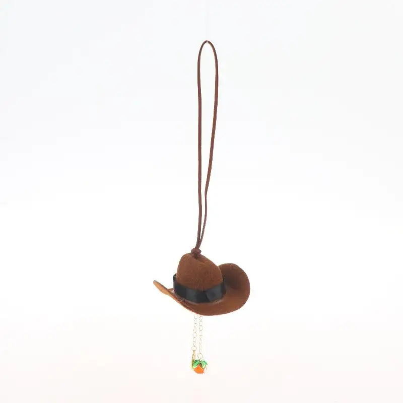 Retro Cowboy Car Pendant Keychain & Backpack Ornament Car Pendant Keychain Peaceful Pleasures Health and Wellness Brown-B