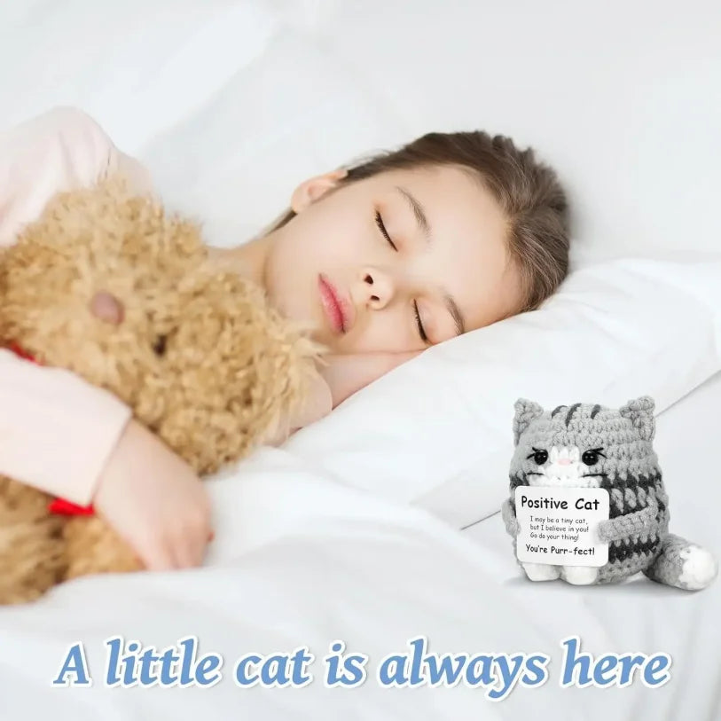 Handmade Crochet Cat Doll Ornament – Knitted Home Decor Gift