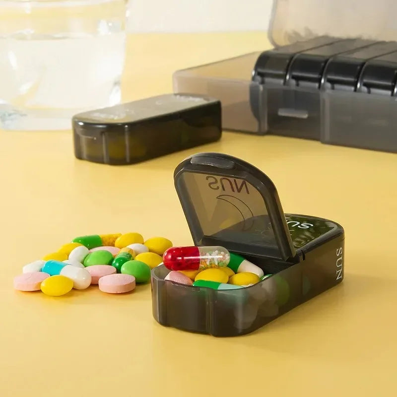 Pill Box 7 days Organizer 21 grids 3 Times One Day Portable Travel with Large Compartments for Vitamins Medicine Fish Oils Peaceful Pleasures Health and Wellness