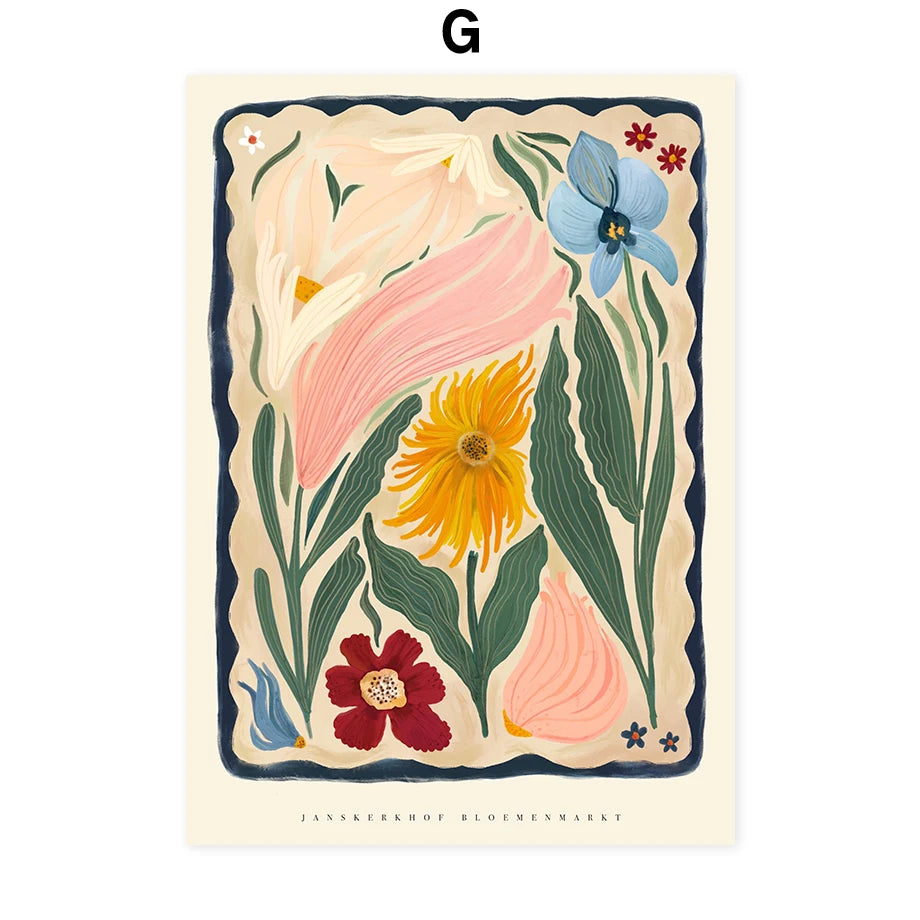 Colorful Flowers Minimalism Abstract Posters Wall Art Prints Decoration Canvas Painting Pictures Bedroom Living Room Decor Mu Peaceful Pleasures Health and Wellness G 20x30cm
