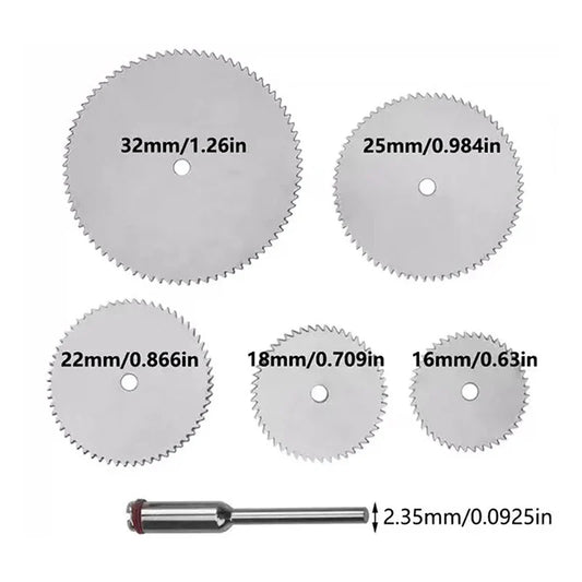 6-Pc Stainless Steel Cutting Disc Kit 16–32mm | Rotary Tool Rotary Cutting Disc Kit Oasis Select Default Title