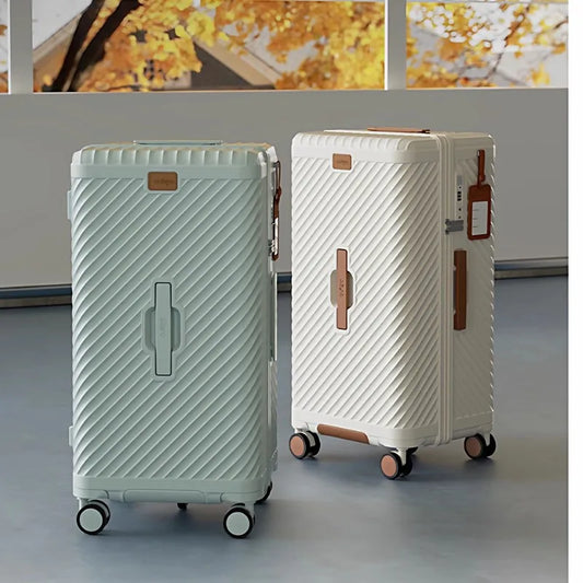 Waterproof PC Suitcase 20 24 26 28 30 Inches with Cup Holder Large Capacity Spinner TSA Travel Trolley Case with Lock for Travel Peaceful Pleasures Health and Wellness