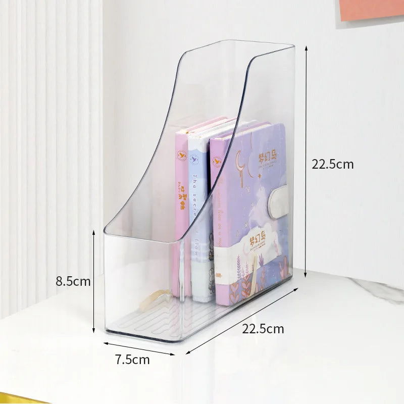 Modern Transparent Acrylic Bookend Desk Organizer for Student Dorm Lightweight Stackable Clear File Holder Desk Organization Peaceful Pleasures Health and Wellness Transparent