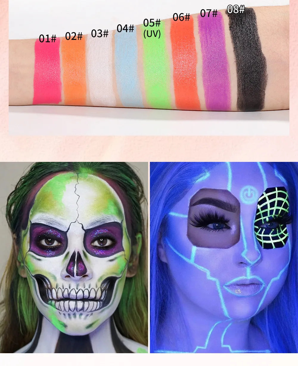 8-Color Halloween Face & Body Paint Kit – Kids & Adults