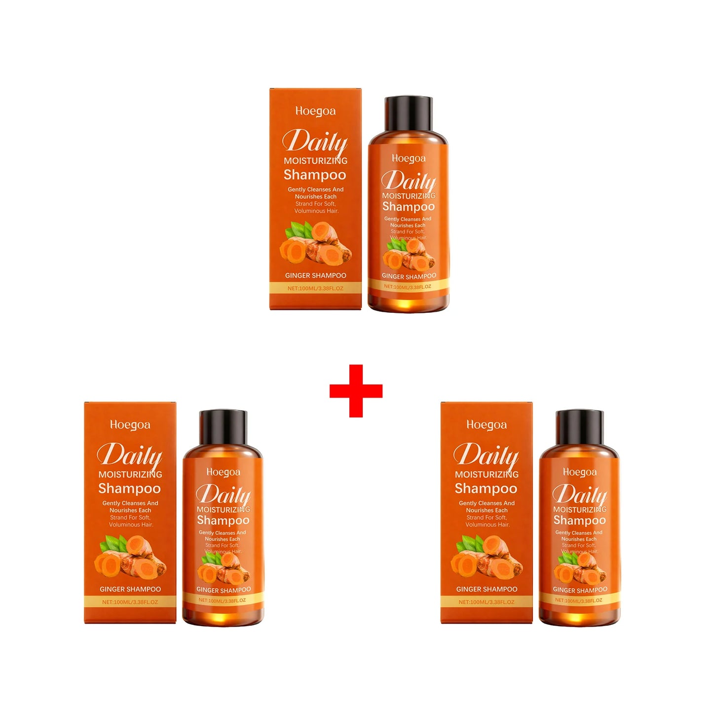 Ginger Shampoo Thicken Volumizing Shampoo Repair Damaged Hair Conditioner Anti Hair Loss Hair Regrowth Cleansing Scalp Hair Care Peaceful Pleasures Health and Wellness 3pcs Shampoo