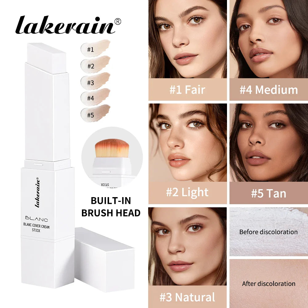 Lakerain Blanc Cover Cream Stick | Waterproof Foundation, 5 Shades