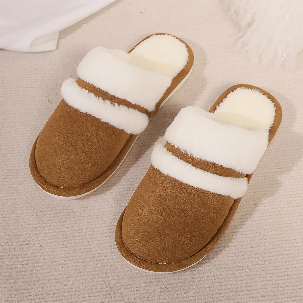 Women's Winter Plush Slippers – Warm Non-Slip Indoor Slides
