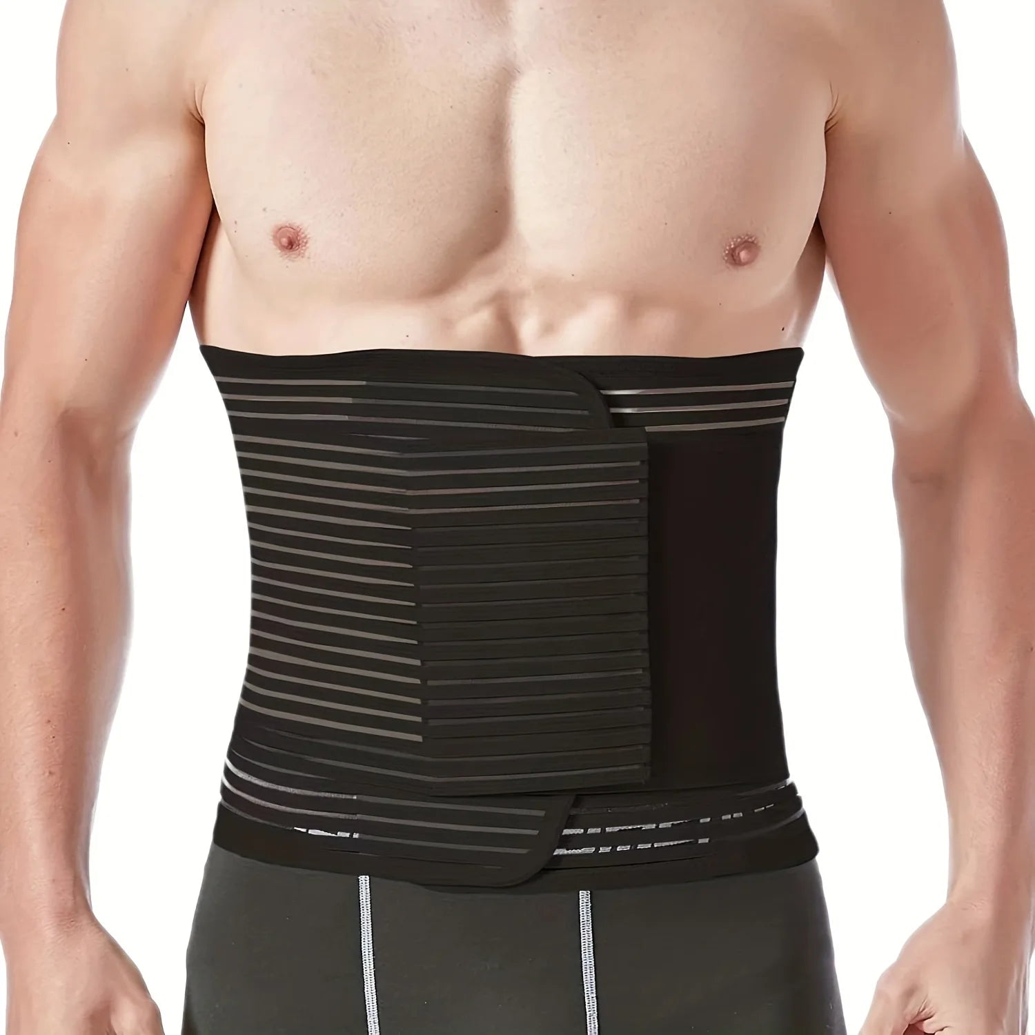 High Quality Abdominal Band Tummy Belt Abdominal Binder Post Surgery Girdle Belt Support Belt Compression Stomach Wrap Peaceful Pleasures Health and Wellness black M