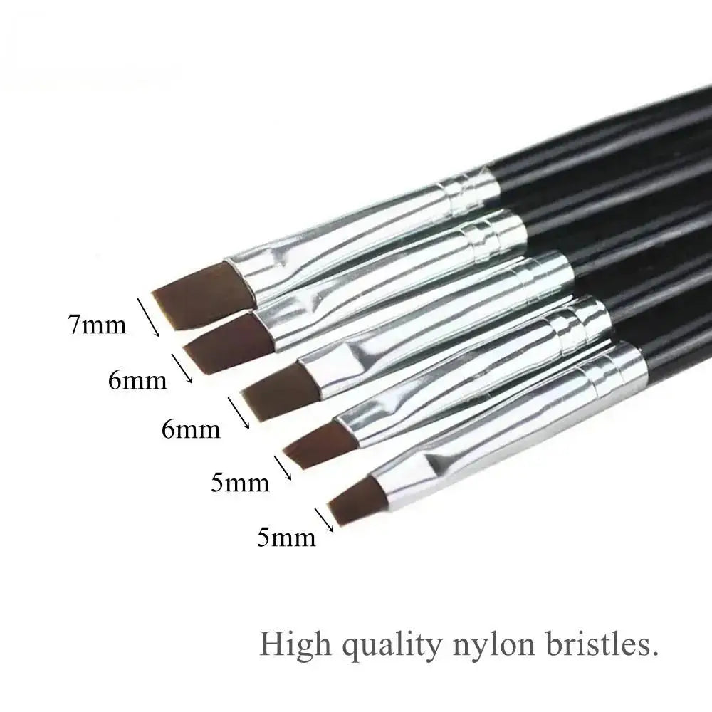 5-Piece Dental Resin Brush Pen Set | Nylon Flat Head Tips