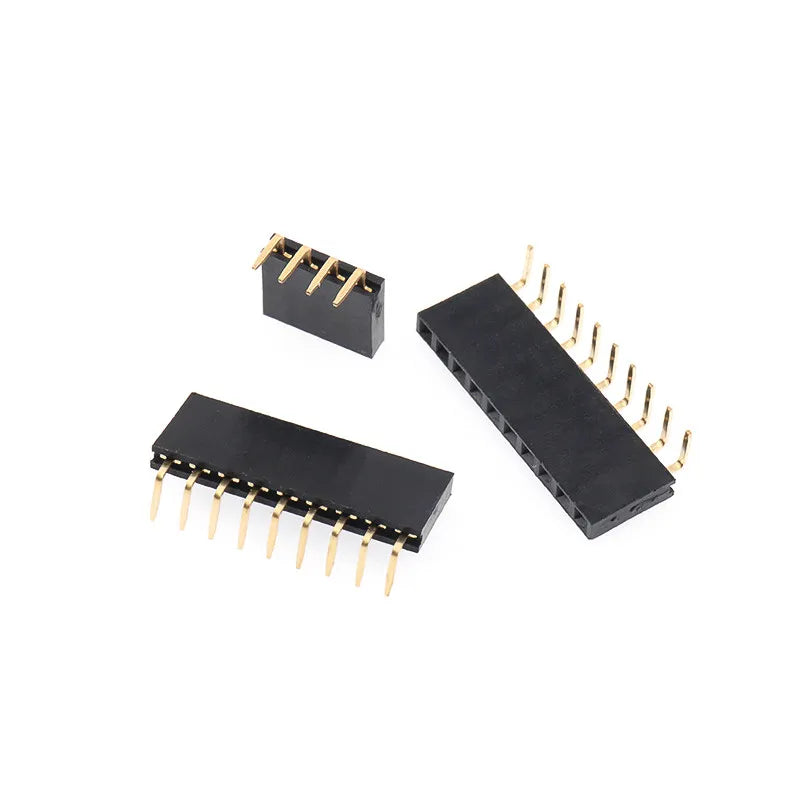 10PCS 1X2/3/4/5/6/8/10/40 Pin Single Row Right Angle Female Pin Header 2.54MM Pitch Strip Connector Socket Peaceful Pleasures Health and Wellness