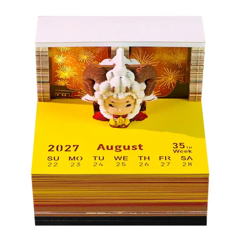 2027 LED Desk Calendar 3D Tear-Away Paper Art | Gift & Decor Decorative Desk Calendar Peaceful Pleasures Health and Wellness