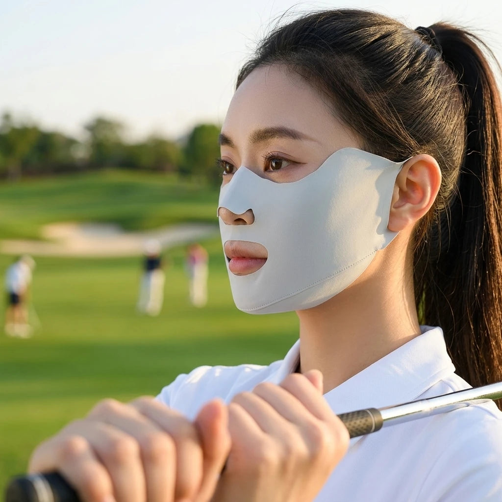 Sun-Protection Mask UPF50+ Breathable Ice Silk Material for Outdoor Sports Peaceful Pleasures Health and Wellness