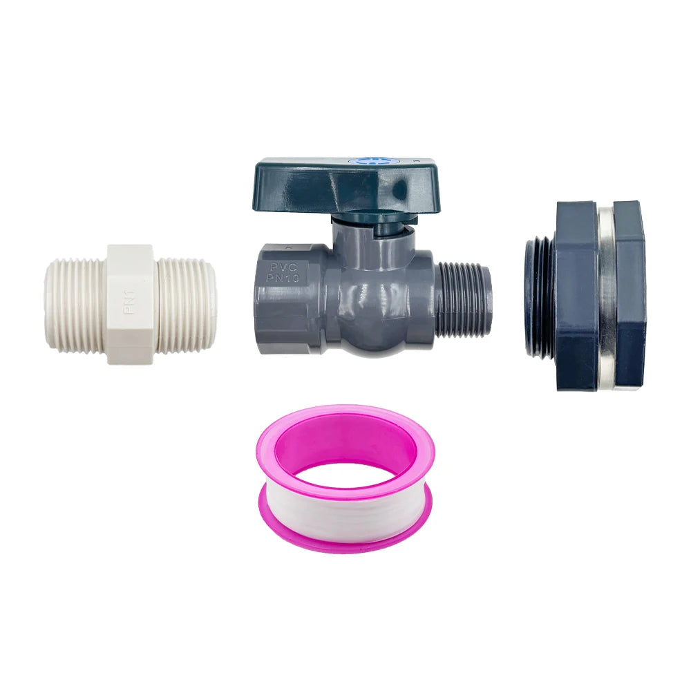 1 Set, PVC Water Barrel Spigot Kit, Connector Drain Adapter With Inner Connection For Garden, Rain Barre, Garden Tool Supplies Peaceful Pleasures Health and Wellness 1set