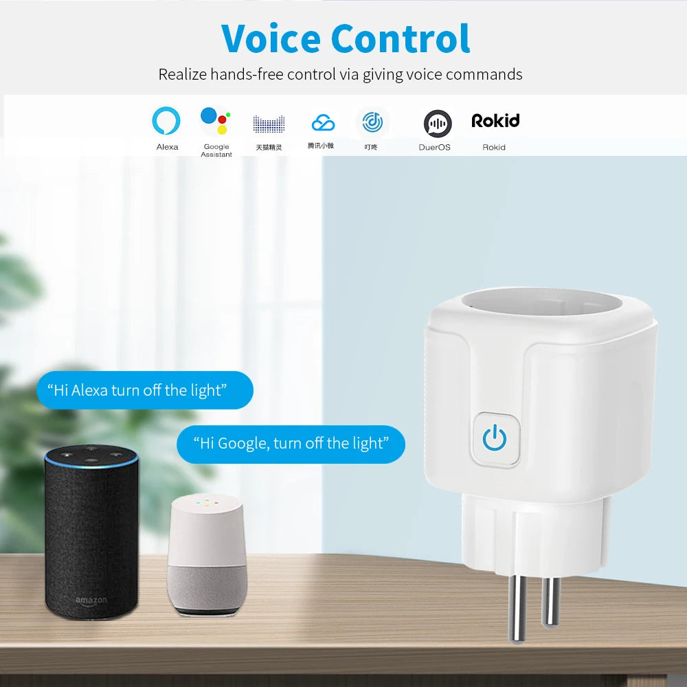 Tuya WiFi Smart Plug 16A/20A | Power Monitor & Timer EU