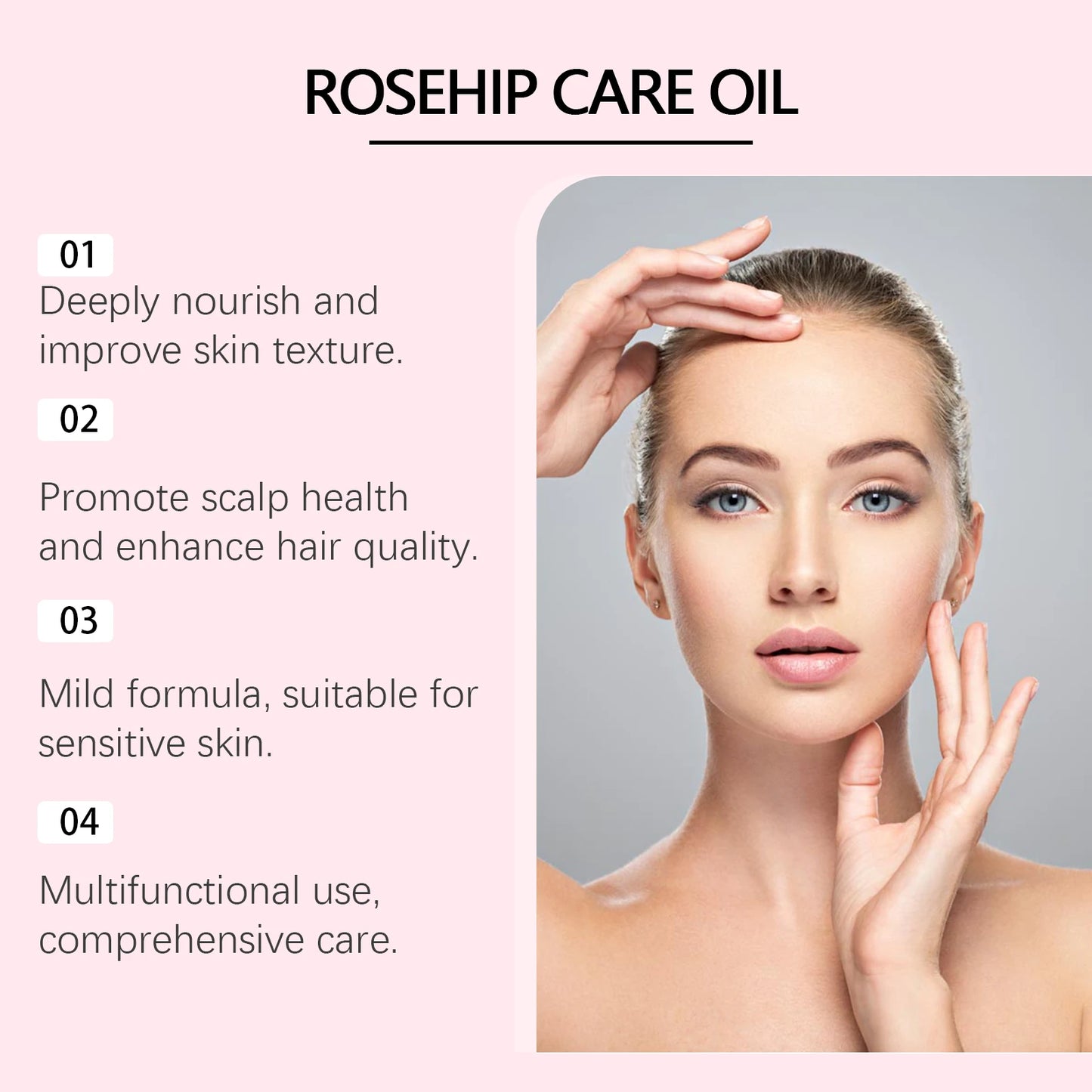 OceAura Rosehip Dry Oil – Face, Hair & Body Moisturizer 30ml
