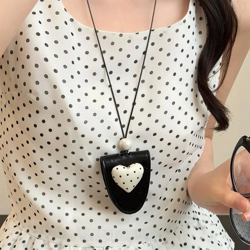 Anti-lost Glasses Storage Lanyard Necklace Polka Dot Print Eyeglass Clip Portable Sunglasses Key Hanging Storage Bag Accessory Peaceful Pleasures Health and Wellness