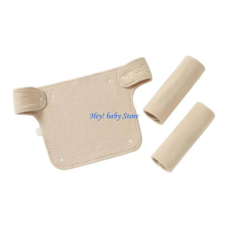Soft Cotton Baby Drool Bib & Detachable Shoulder Strap Set