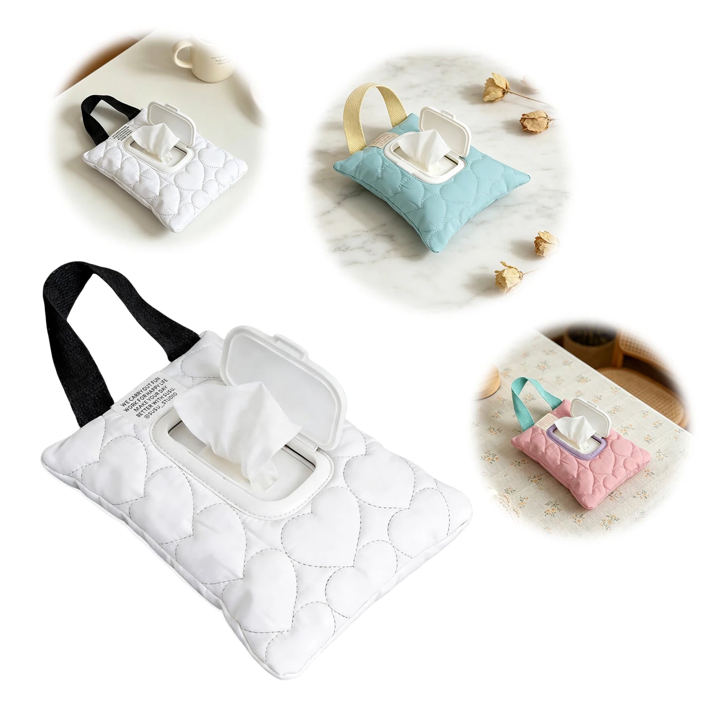 Car Tissue Box Holder Waterproof Hanging Baby Wipe Pouch for Stroller Headrest Portable Travel Paper Organizer Bag Accessory Peaceful Pleasures Health and Wellness