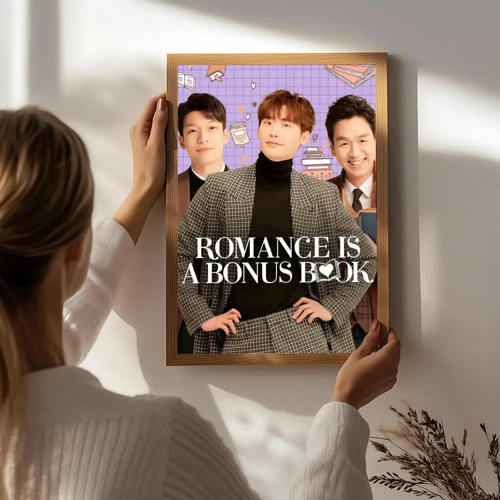 Drama R-Romance Is a Bonus Book Poster HD Self Adhesive Waterproof Wall Art Ideal for Home Office Dorm Bedroom Great Gift Peaceful Pleasures Health and Wellness White8 30X40cmNoframe