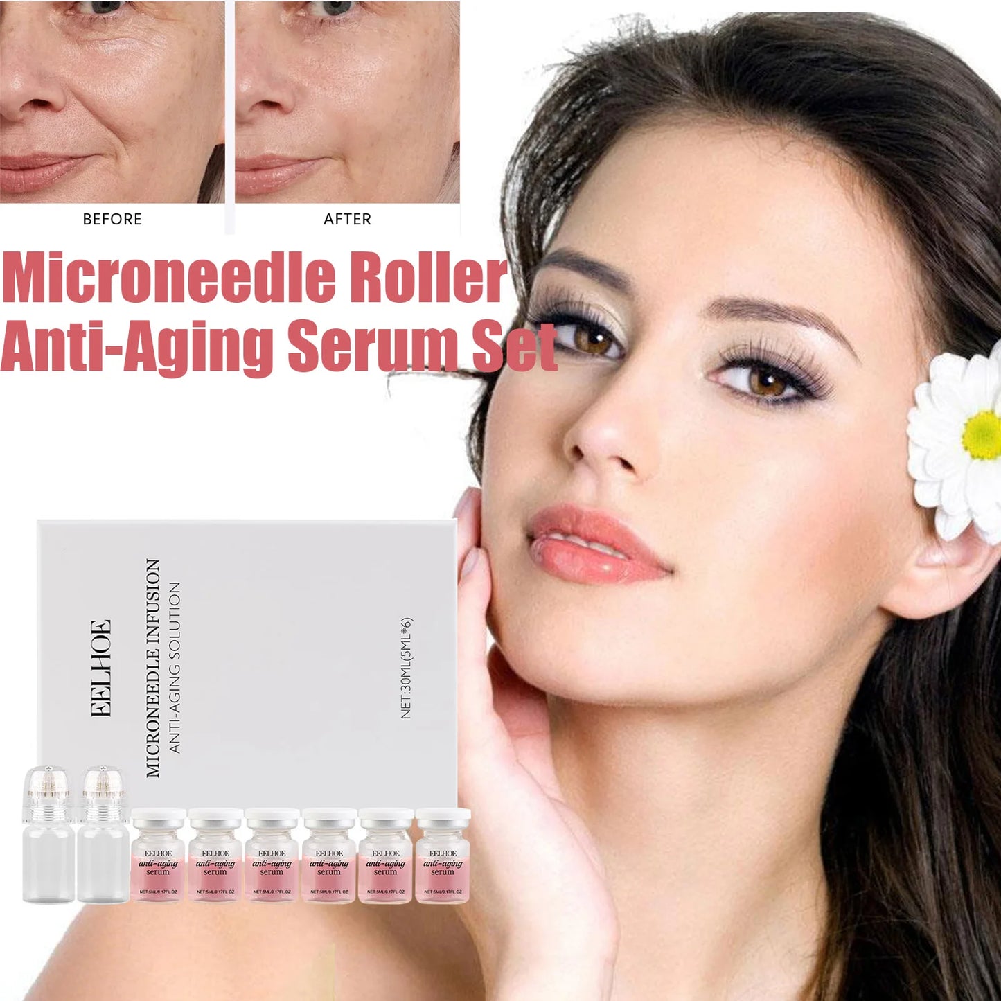 Microneedle Roller & Anti-Aging Serum Set – Hydrate & Firm
