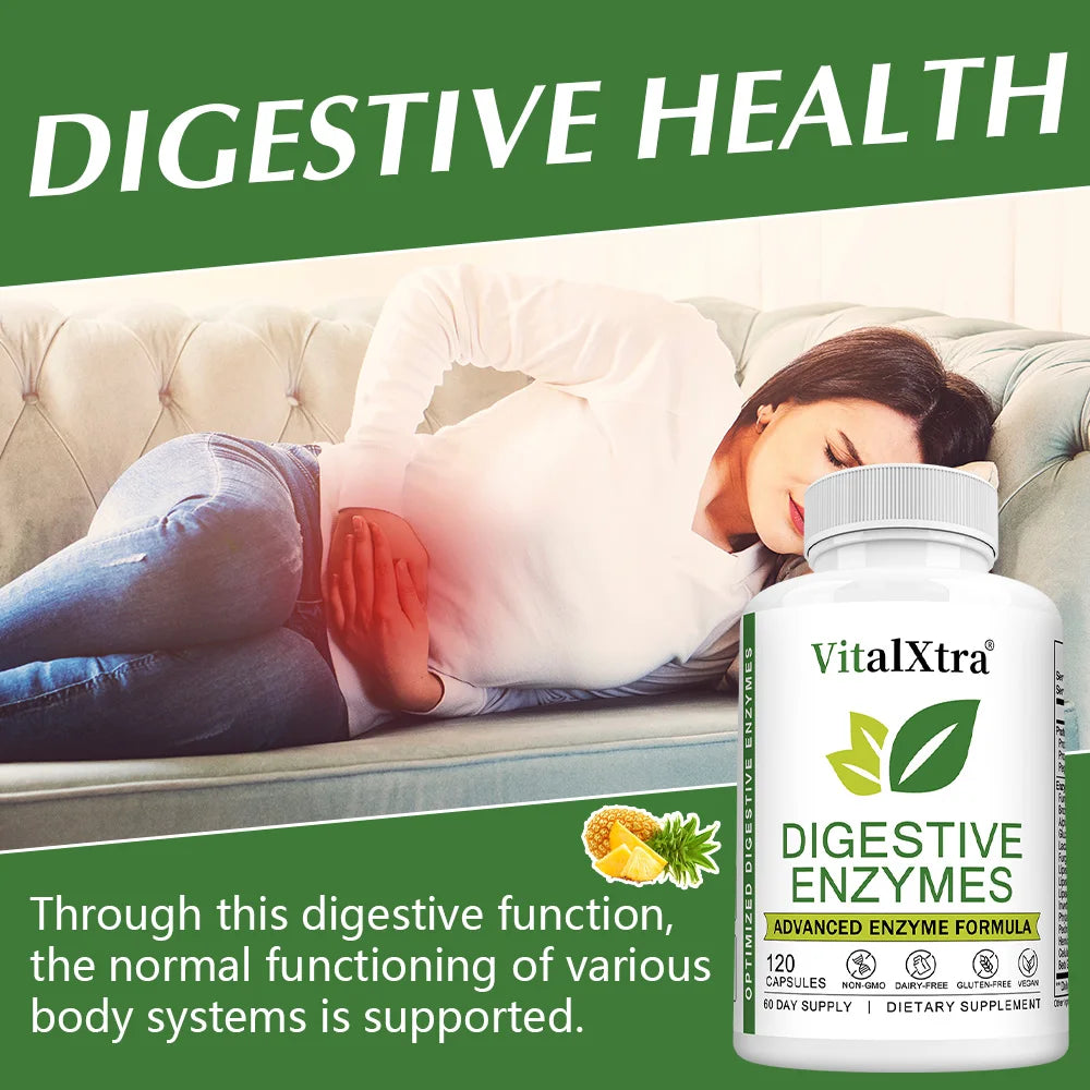 Digestive Enzymes Capsules - Most Essential Digestive Enzymes (Amylase, Lipase, Bromelain, Lactase, Cellulase, Invertase) Peaceful Pleasures Health and Wellness