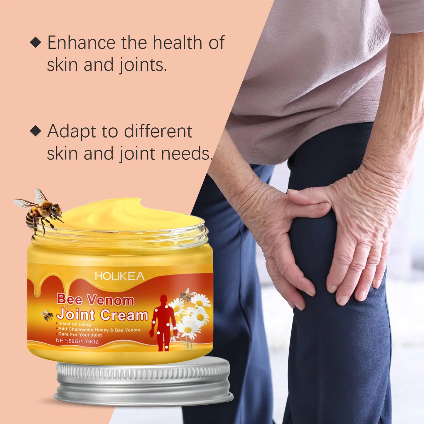 HOUKEA Bee Venom Joint Massage Cream – 50g | All Skin Types