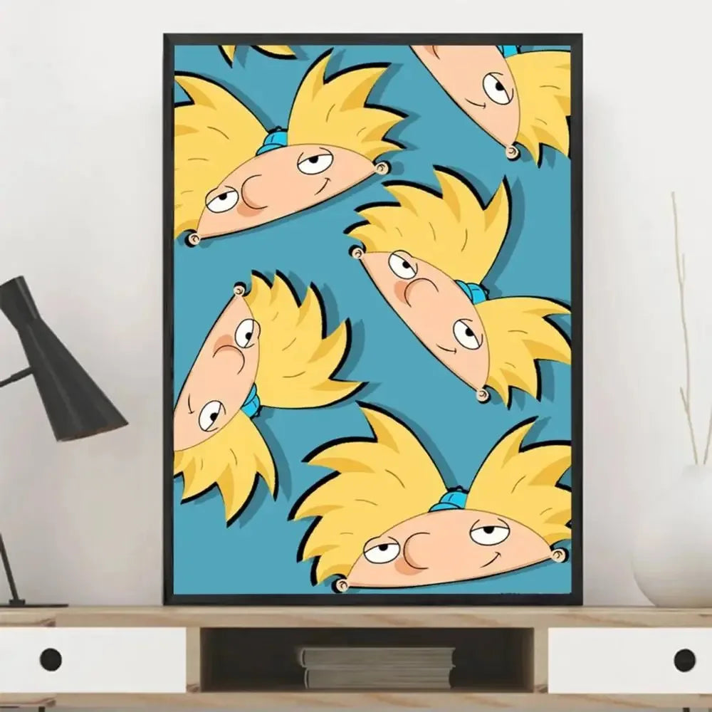 Cartoon Hey ArnoldS Poster Classic Vintage Posters HD Quality Wall Art Canvas Painting Retro Posters for Home Room Wall Decor Peaceful Pleasures Health and Wellness YELLOW 40x60cm Unframed